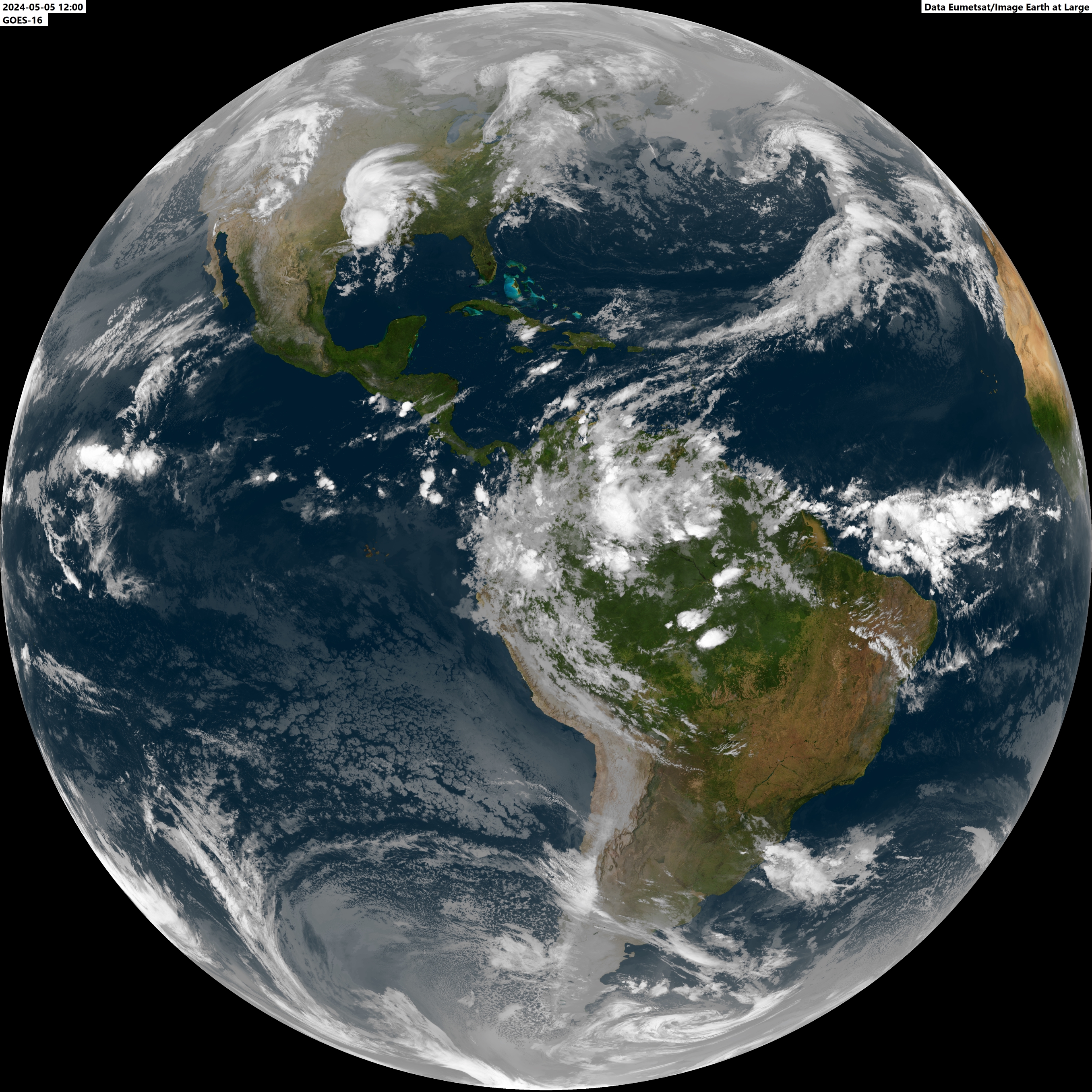 Satellietbeeld Amerika in infrarood
