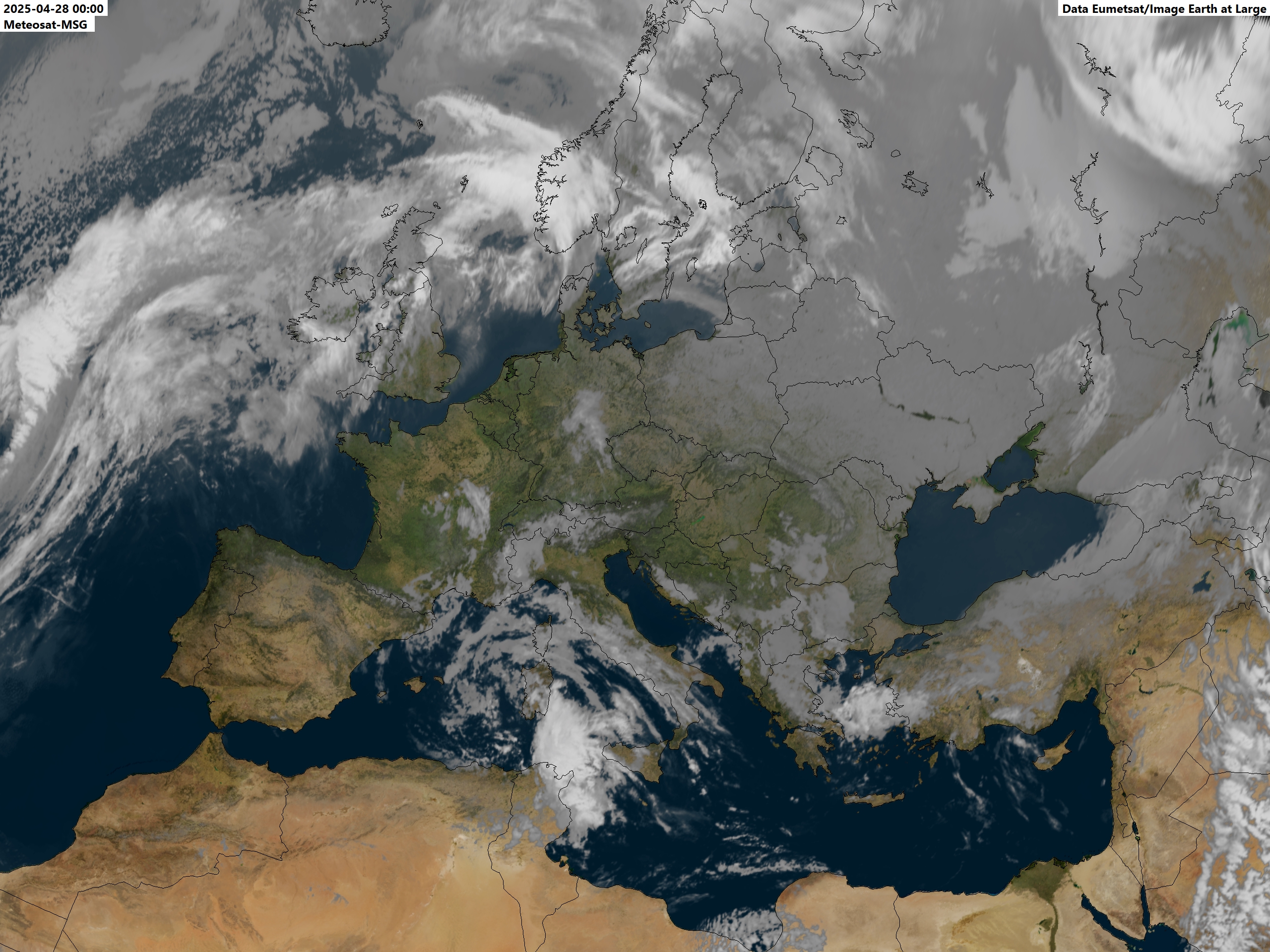 Satellitenbild Meteo France nachts