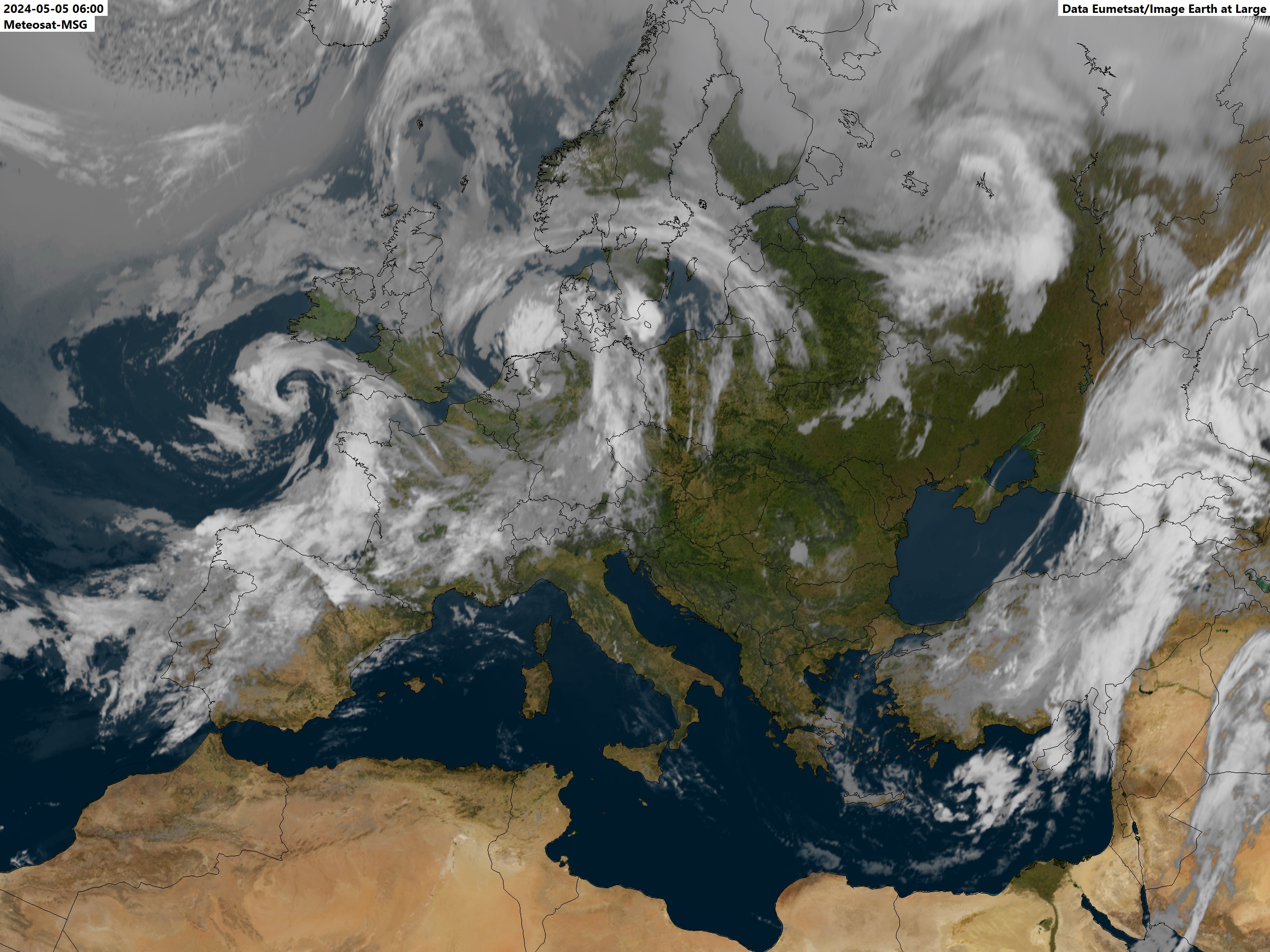 Satellitenbild Mitteleuropa 06:00 Uhr UTC