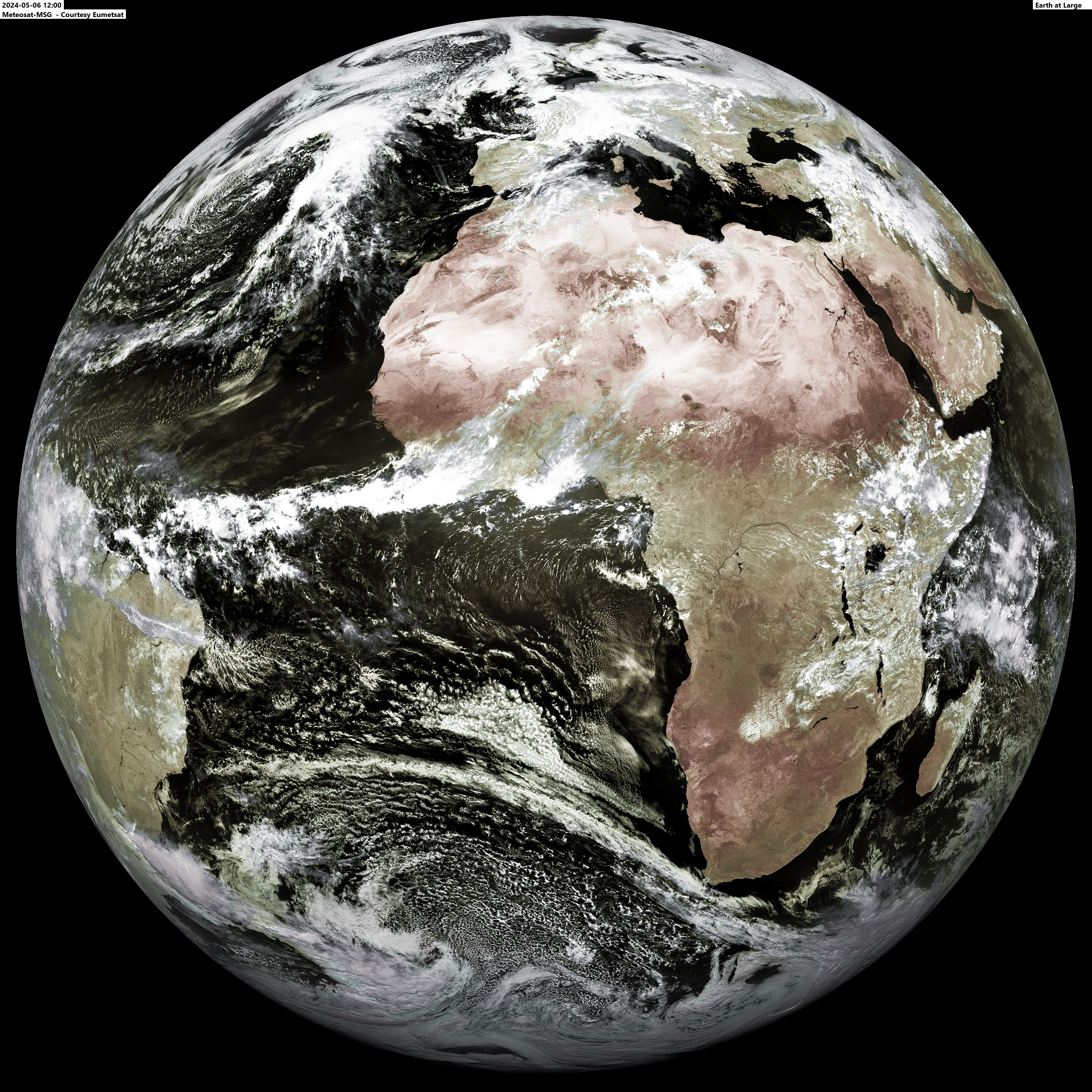 Meteosat - Europa en Afrika in Zichtbaar licht