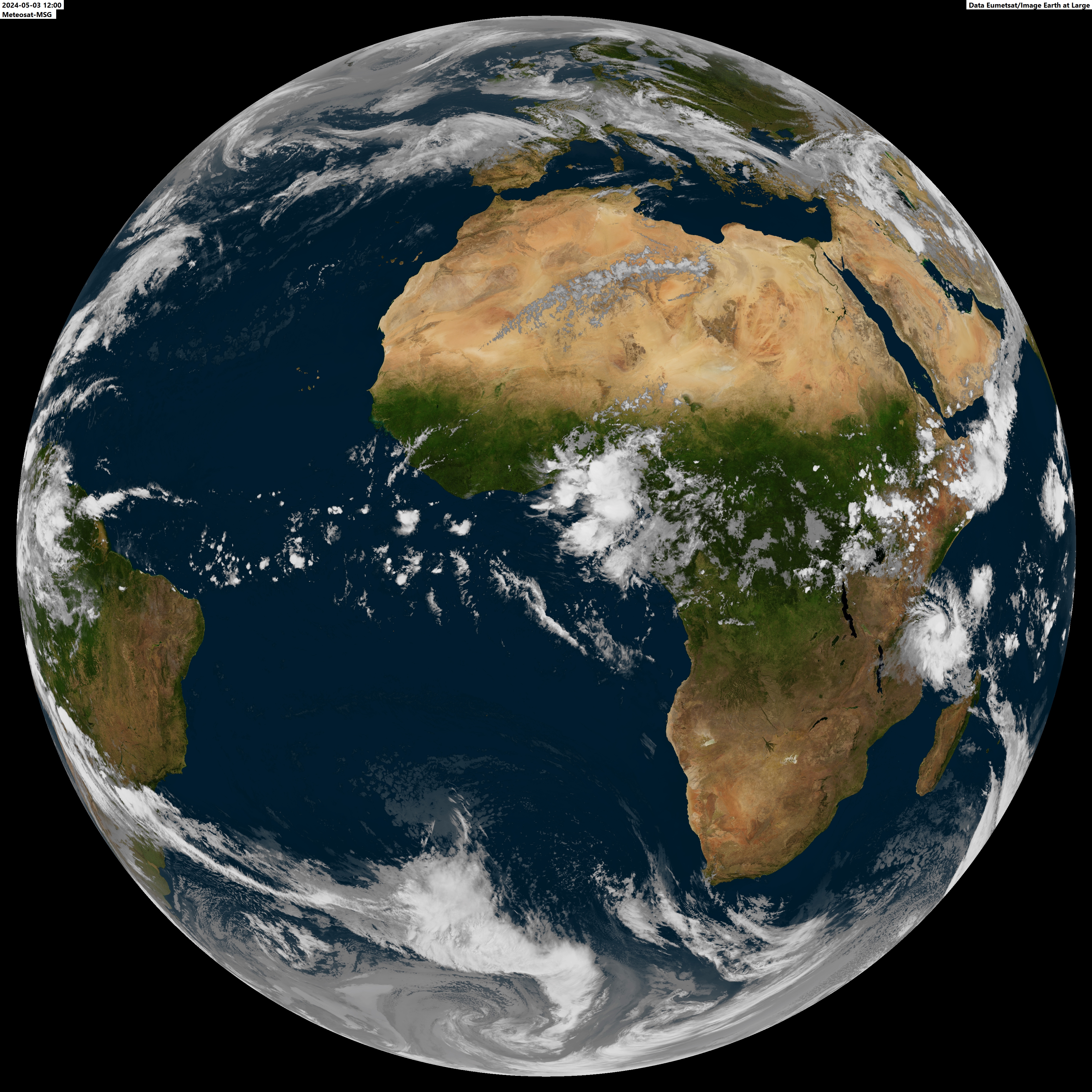 Meteosat - Europa en Afrika in infrarood