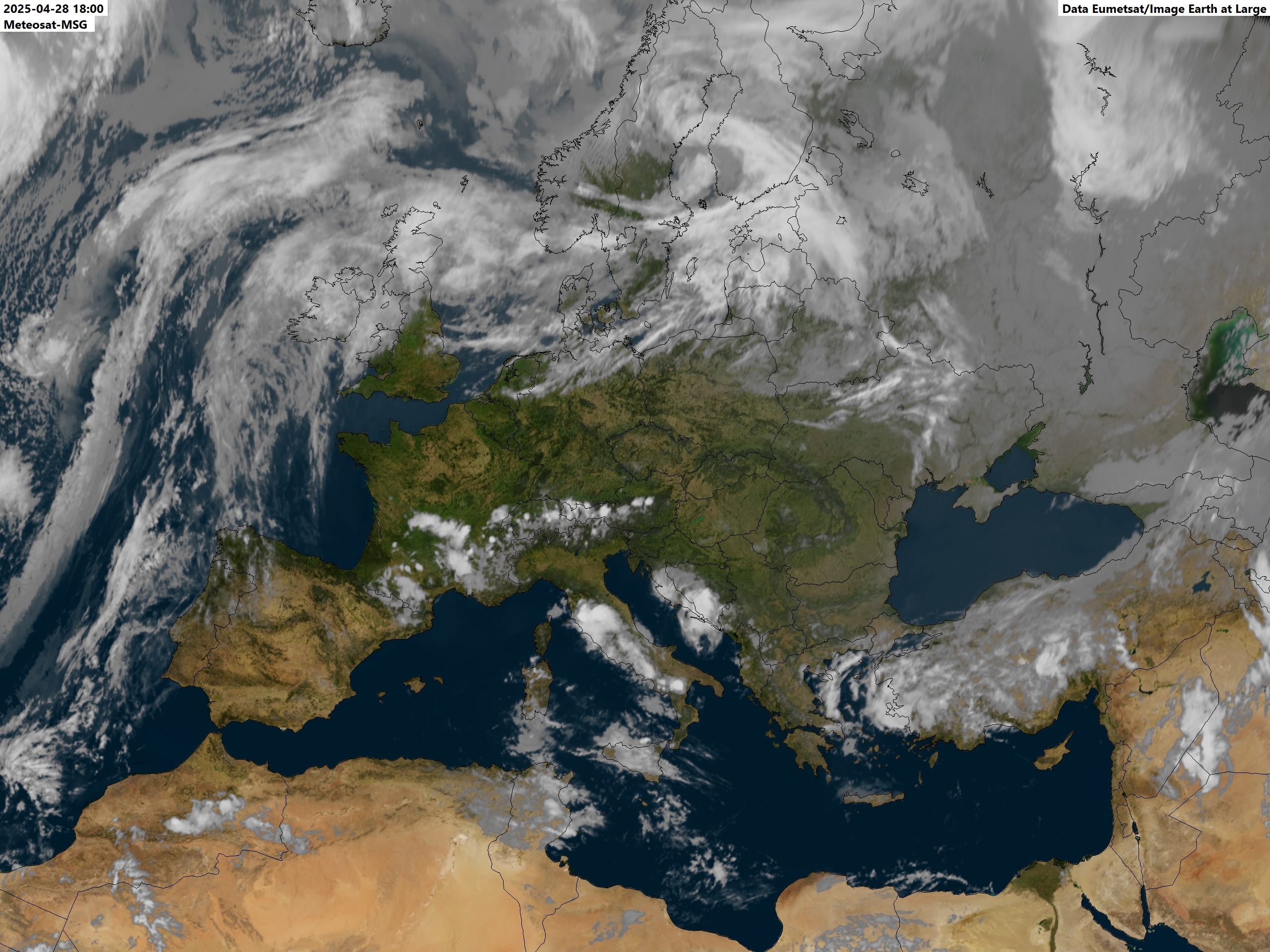 Satellitenbild Meteo France abends